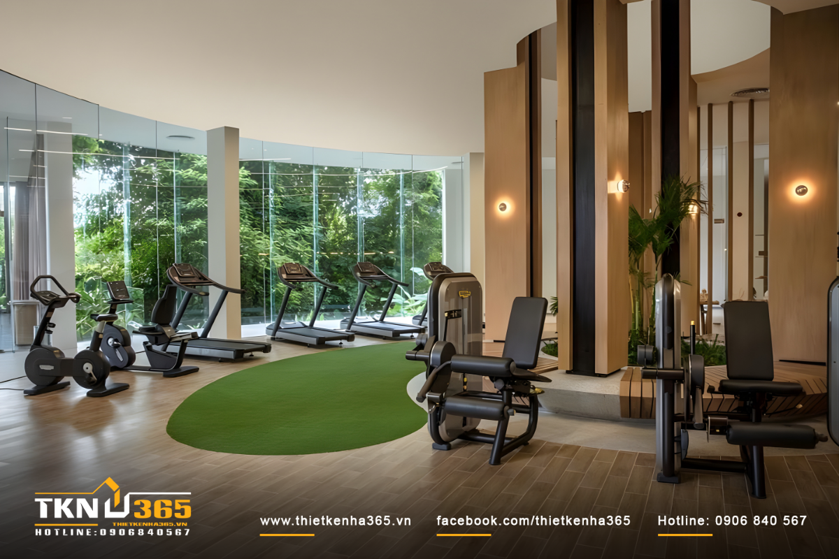 Mẫu thiết kế biệt thự 4 tầng đẹp, sang trọng khẳng định đẳng cấp gia chủ 12 Thiết kế biệt thự 4 tầng có phòng tập tại gia