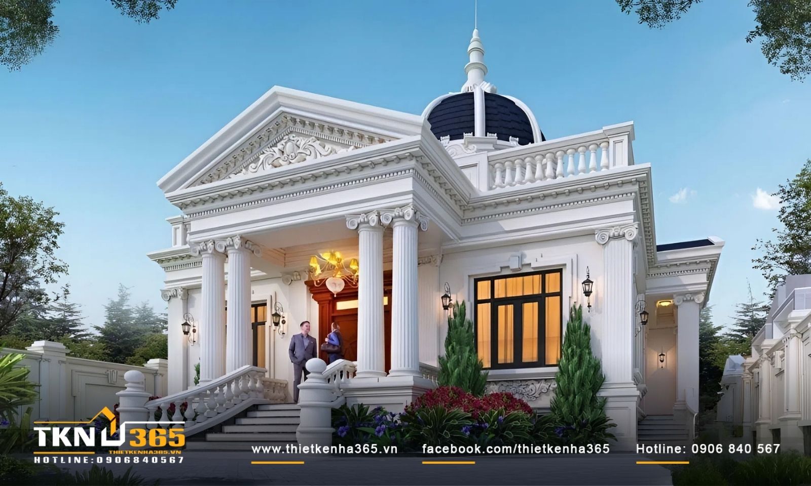 50+ Mẫu biệt thự cổ điển sang trọng, đẳng cấp được yêu thích nhất. 6 Mẫu biệt thự cổ điển 1 tầng sang trọng