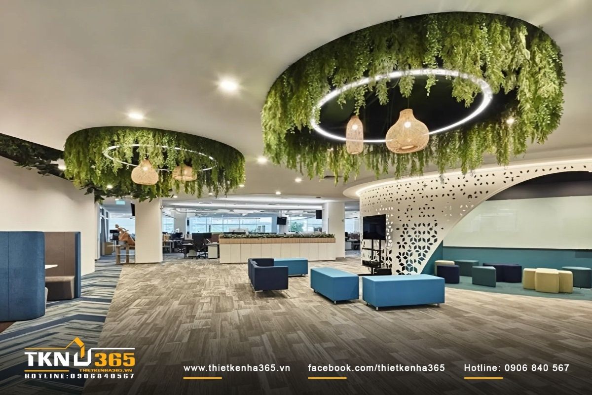Thiết kế nội thất văn phòng xanh