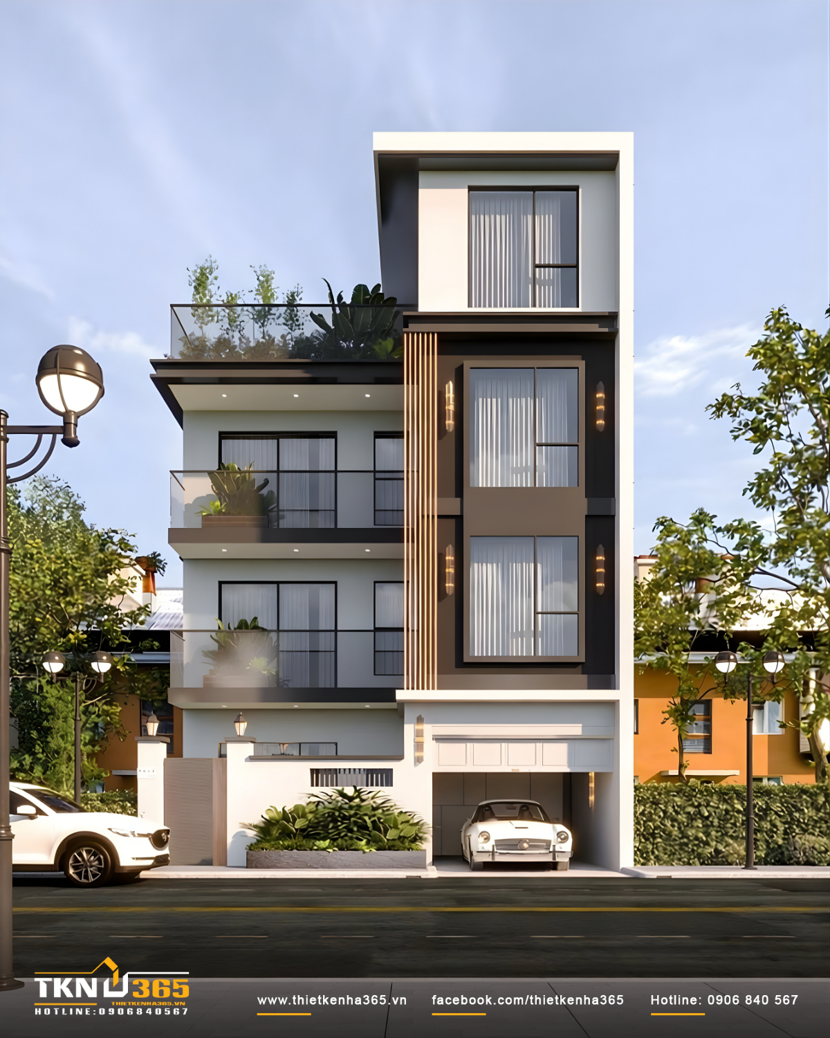 Mẫu thiết kế biệt thự 4 tầng đẹp, sang trọng khẳng định đẳng cấp gia chủ 1 Thiết kế biệt thự 4 tầng tối ưu không gian sống và đảm bảo tiện nghi trọn vẹn