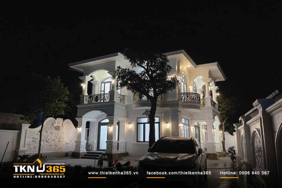 Hoàn thiện biệt thự mái Nhật 2 tầng - Chị Diệp - Đồng Nai 4 Mặt tiền biệt thự 2 tầng mang vẻ đẹp hiện đại và thoáng đãng
