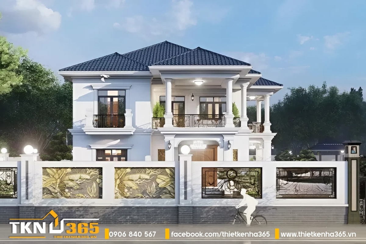 Mẫu nhà biệt thự 2 tầng mái nhật