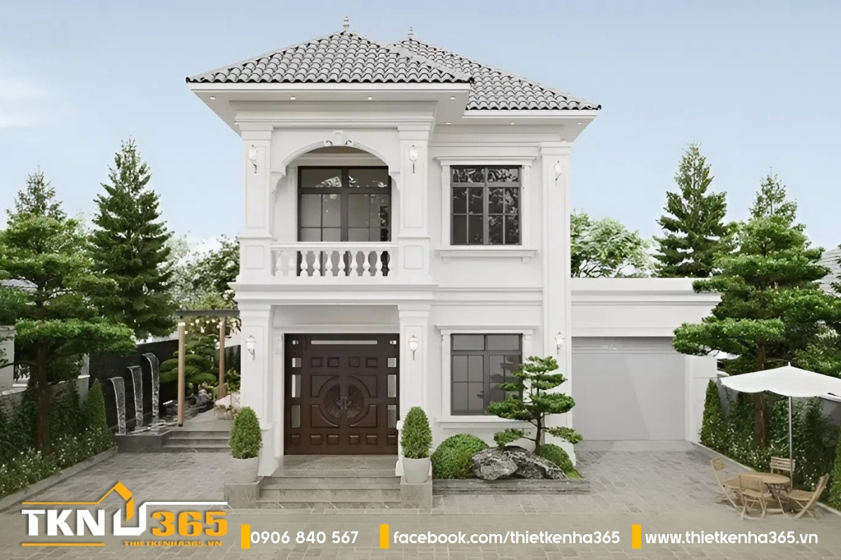 Biệt thự 2 tầng mái Nhật - Diện tích 100m2, 3 phòng ngủ, phong cách tân cổ điển