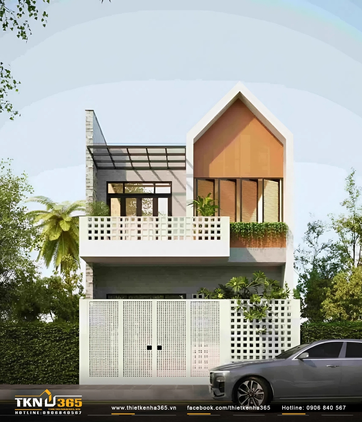 thiết kế nhà ống 1 trệt 1 lửng 1 lầu