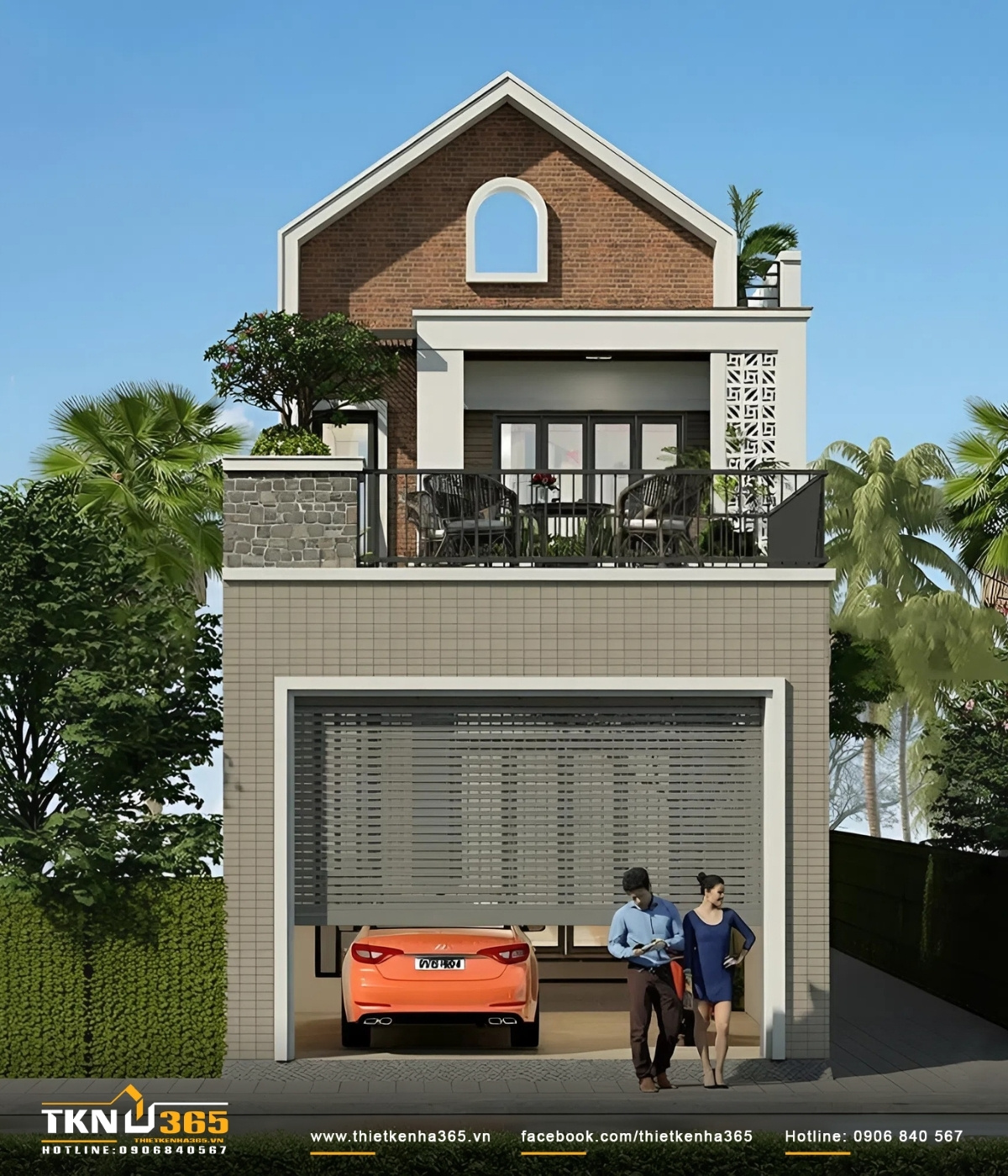 thiết kế nhà ống 1 trệt 1 lửng 1 lầu
