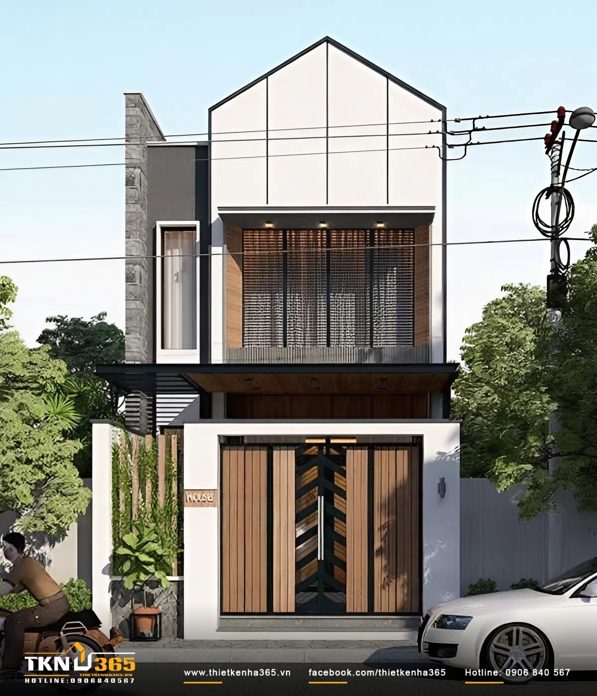 Mẫu nhà mặt phố 1 trệt 1 lửng 1 lầu thiết kế sang trọng, hiện đại