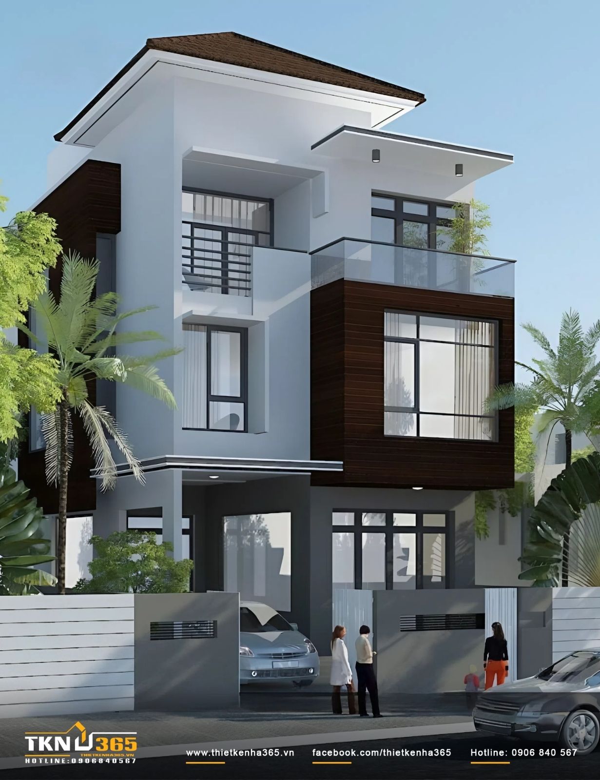 Sự kết hợp giữa tông màu trắng và các chi tiết tối màu làm điểm nhấn
