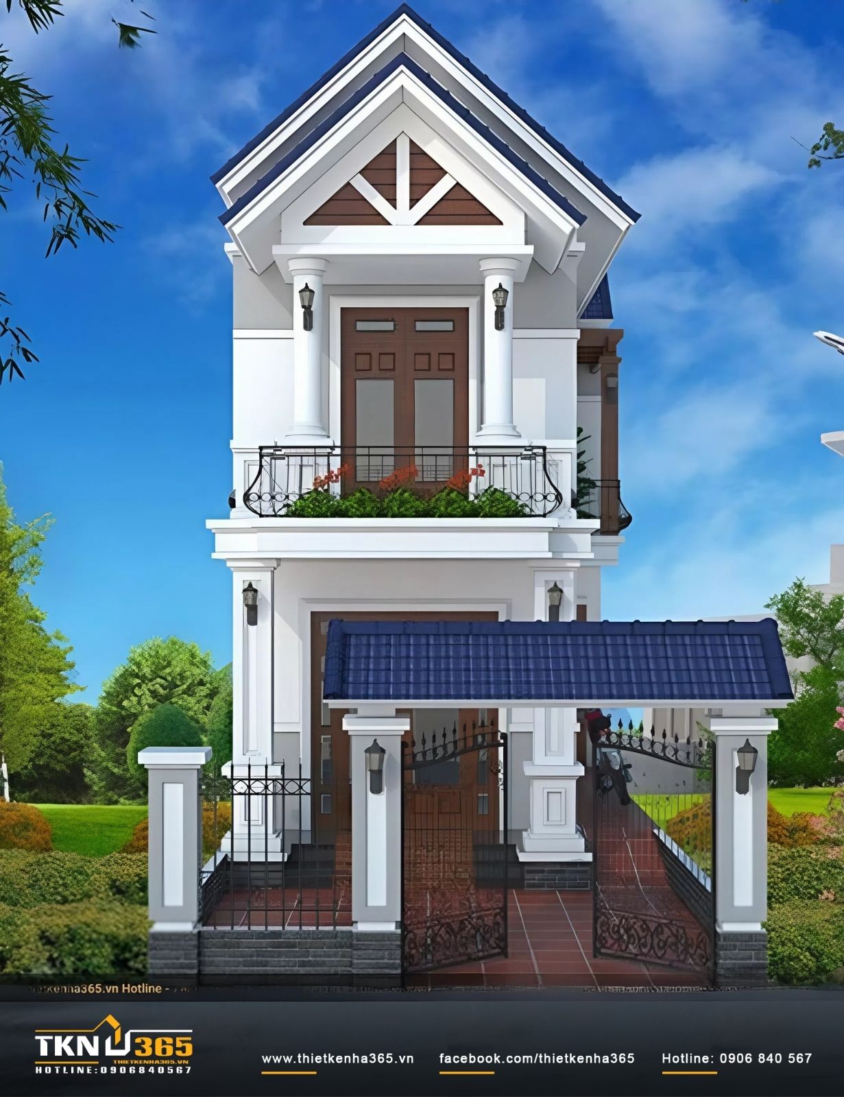 Mẫu nhà 4x10m 4 phòng ngủ tiện nghi
