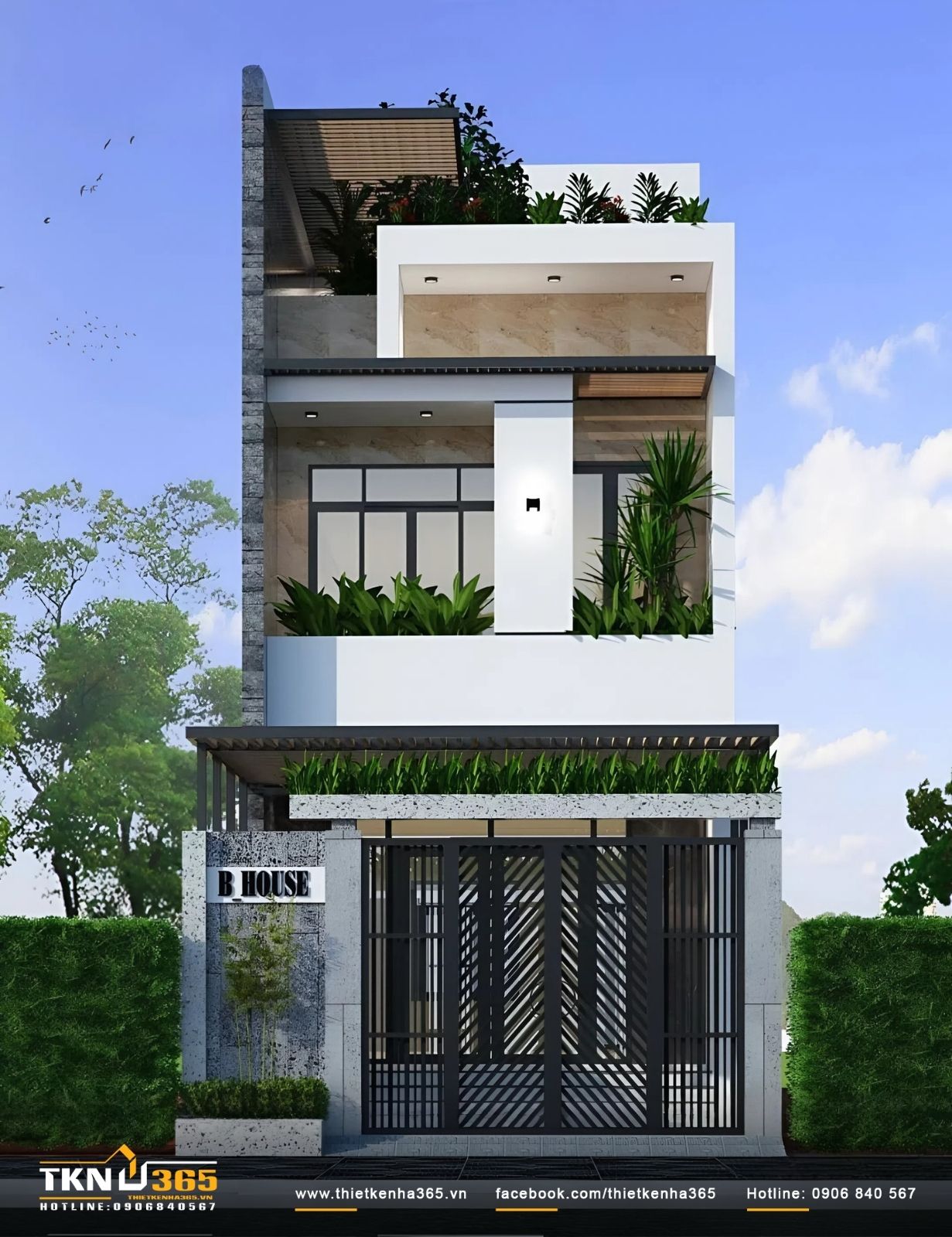 Thiết kế nhà 4x10m phong cách hiện đại
