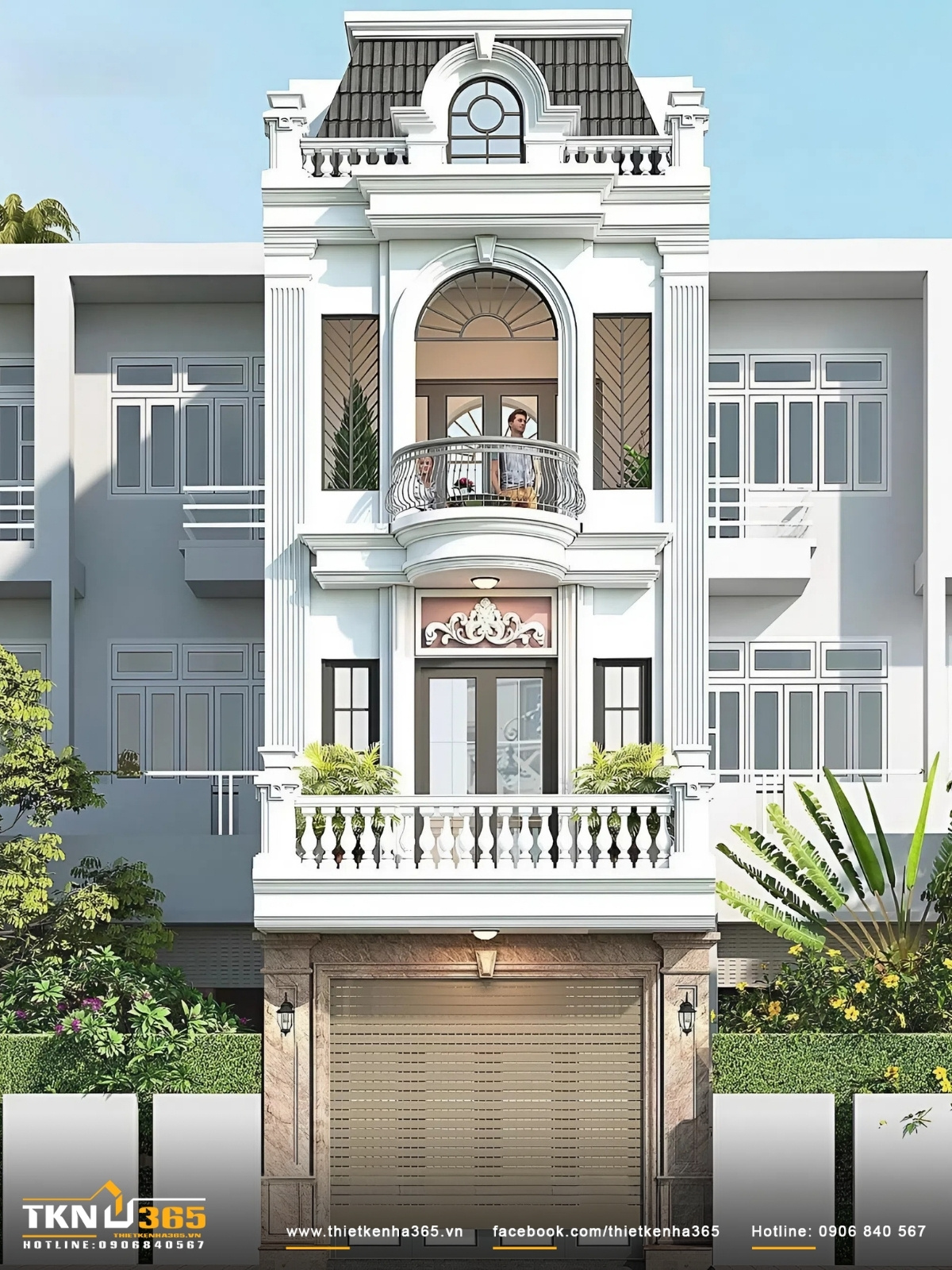 Mẫu nhà phố Cổ điển 3 tầng