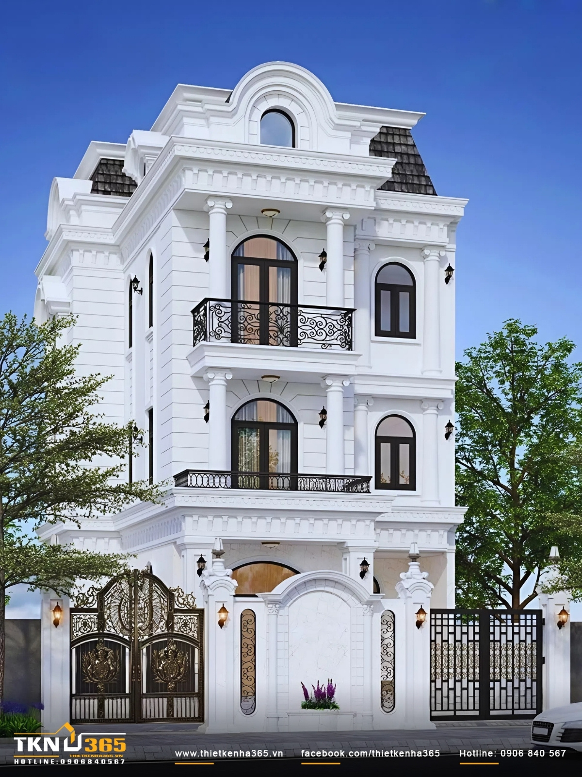 Thiết Kế Nhà Phố Tân Cổ Điển sang trọng