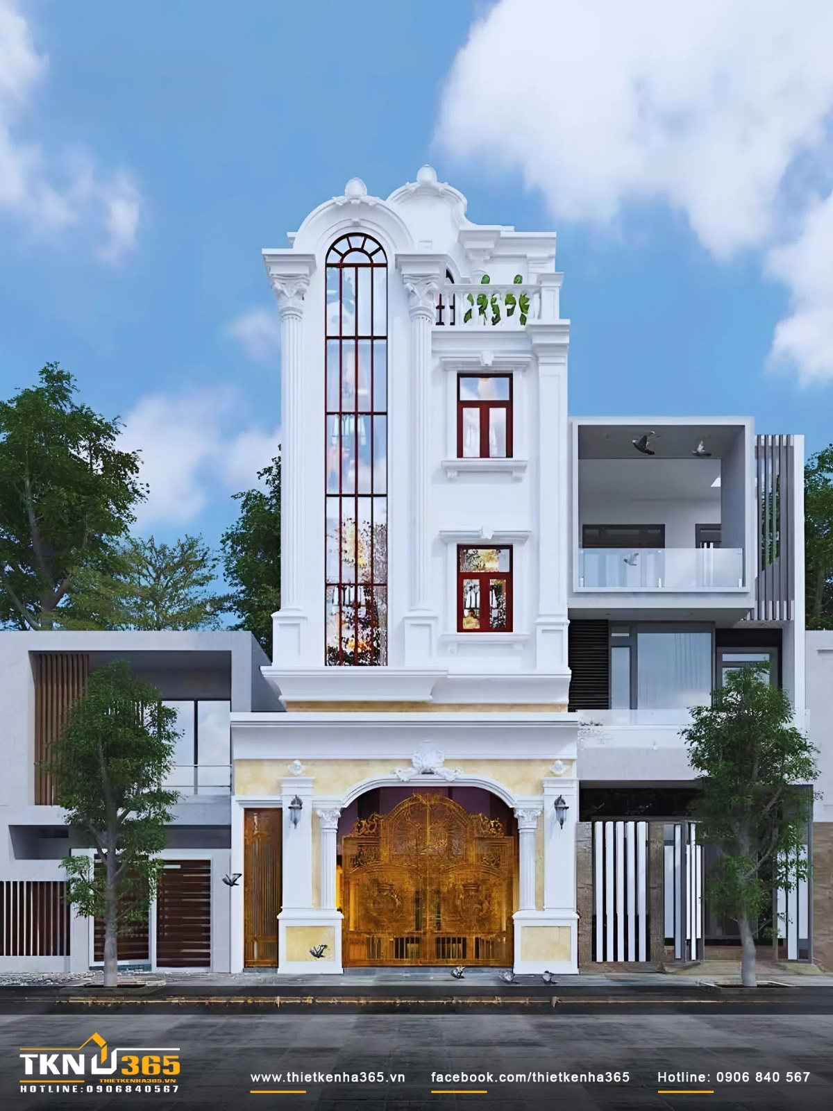 Mẫu Thiết Kế Nhà Phố Đẹp Cổ Điển