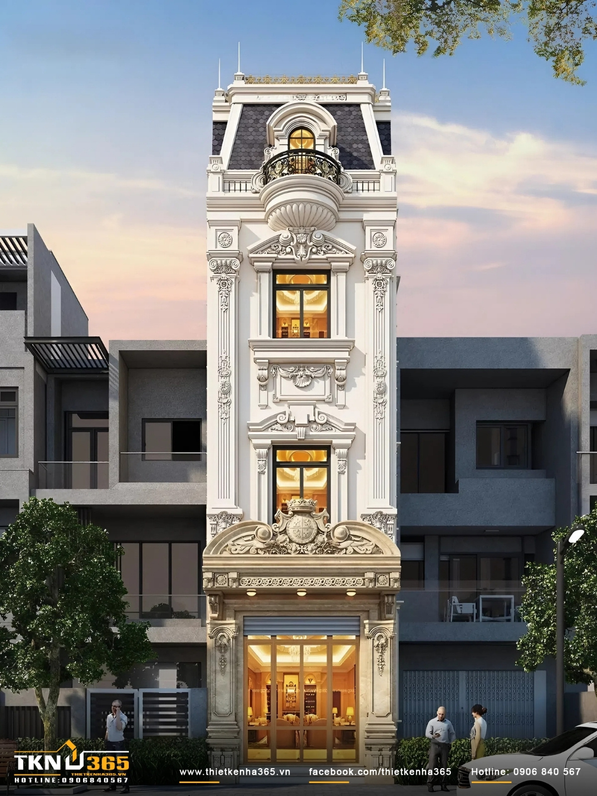 Nhà phố Cổ Điển sang trọng, quý phái