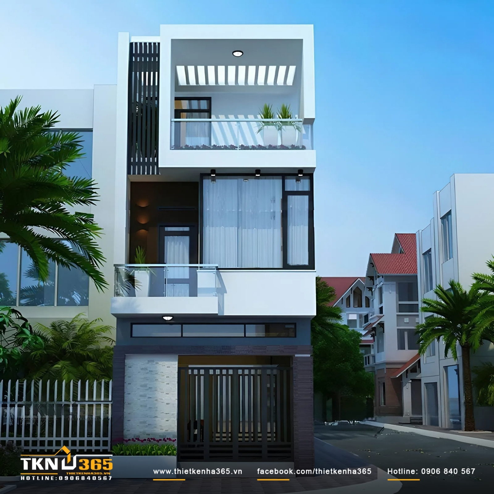 Mẫu Nhà Ống 3 Tầng Đẹp Nhất 2026: Bản Vẽ Công Năng & Báo Giá Trọn Gói 7 Mặt tiền nhà ống 3 tầng 5m theo phong cách hiện đại