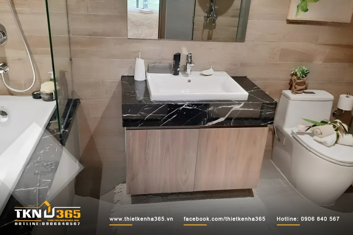 Mẫu Nhà Ống 3 Tầng Đẹp Nhất 2026: Bản Vẽ Công Năng & Báo Giá Trọn Gói 16 Nội thất phòng tắm và nhà vệ sinh tại nhà ống 3 tầng