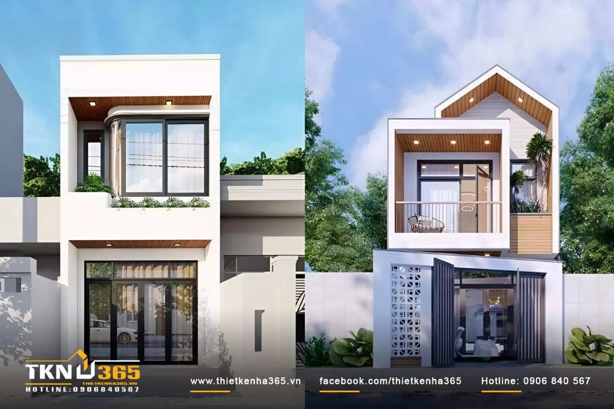 Mẫu mặt tiền nhà ống đẹp, 2 tầng