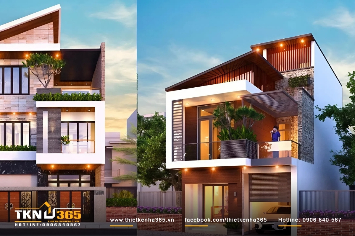 Thiết kế nhà ống mái lệch độc đáo, tạo điểm nhấn khi nhìn