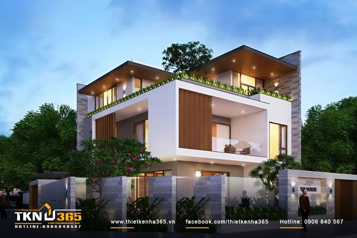 Mẫu nhà hộp đẹp nhất hiện nay, có 3 tầng 2 mặt tiền vừa ở vừa kinh doanh