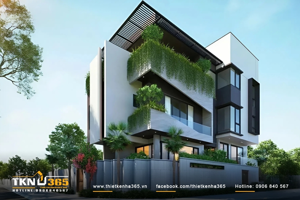 Nhà ống thiết kế đẹp có 2 mặt tiền đắc địa