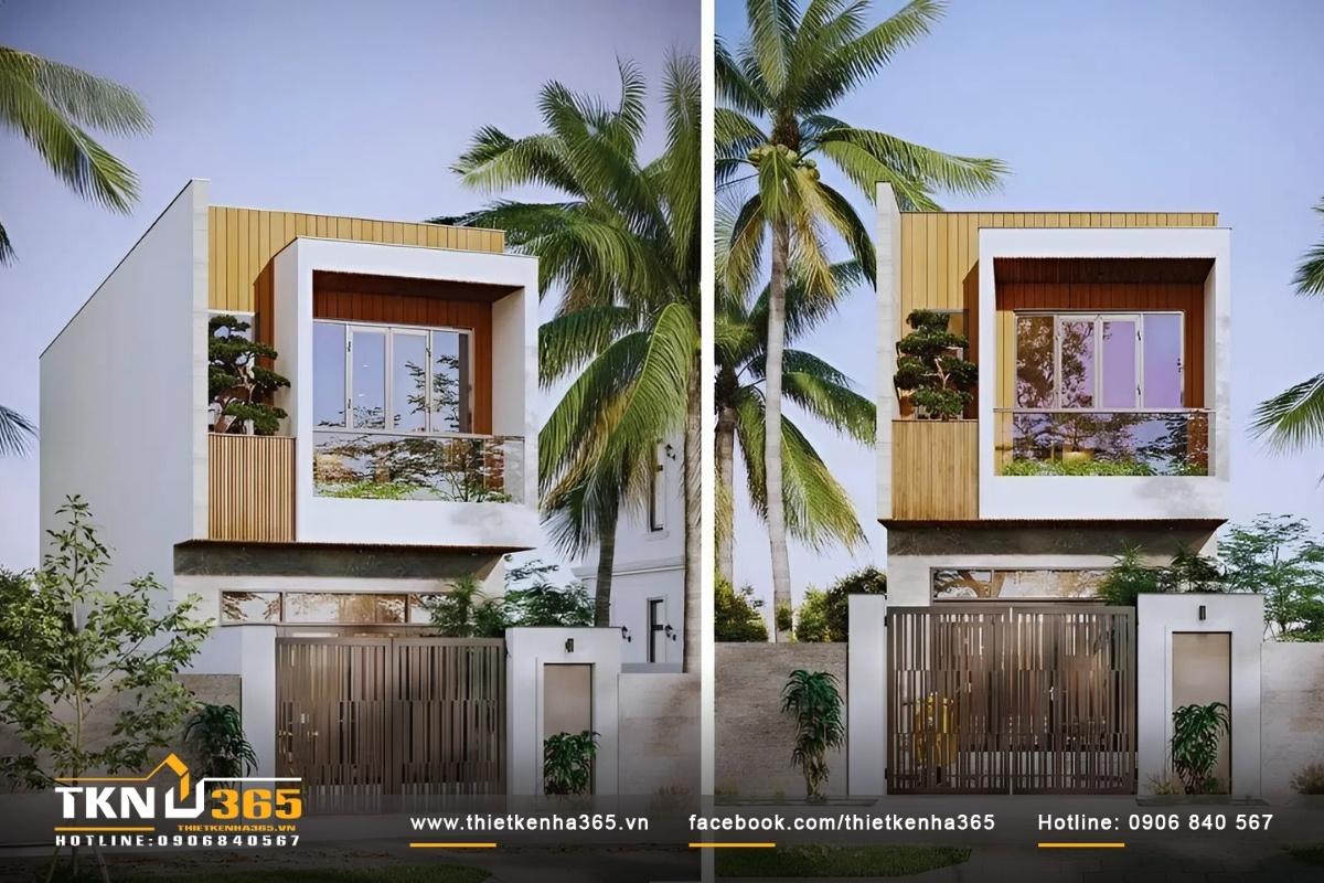 Nhà ống đẹp hiện đại 2 tầng