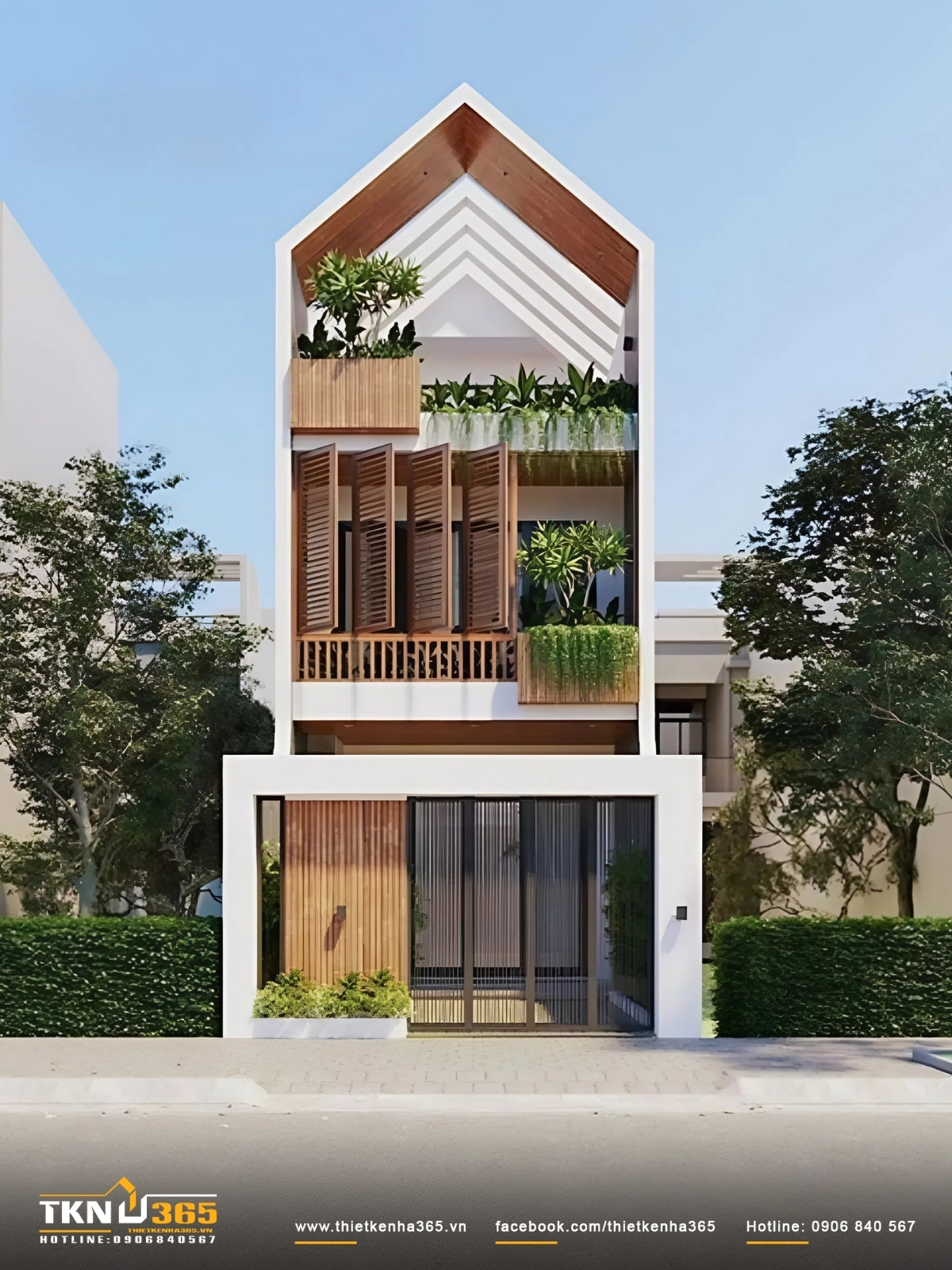 Mẫu nhà hộp phong cách hiện đại 2 tầng 1 tum thiết kế độc lạ