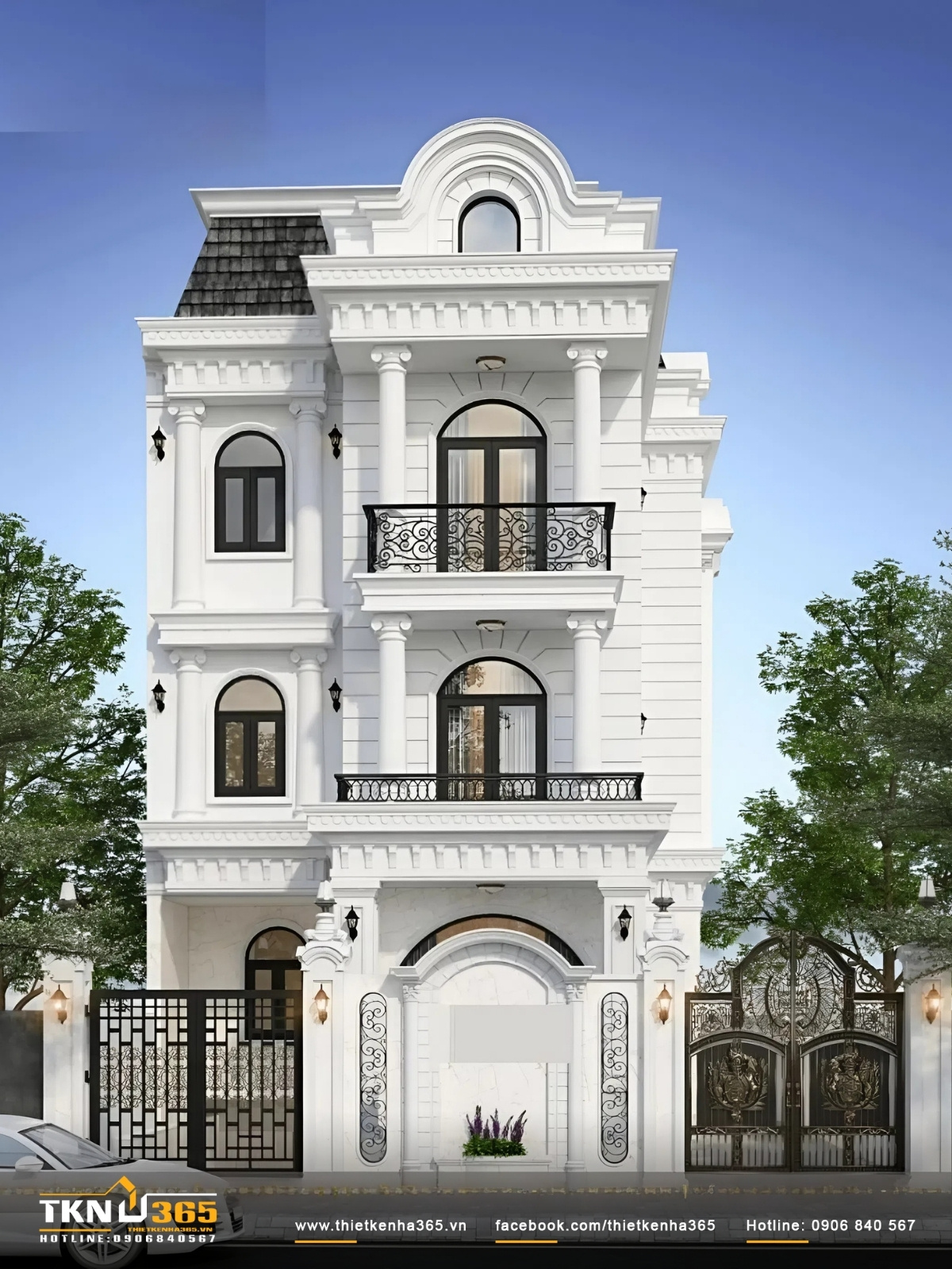 Kiểu nhà ống tân cổ điển vừa có nét đẹp hiện đại vừa kế thừa sự cầu kỳ của phong cách cổ điển