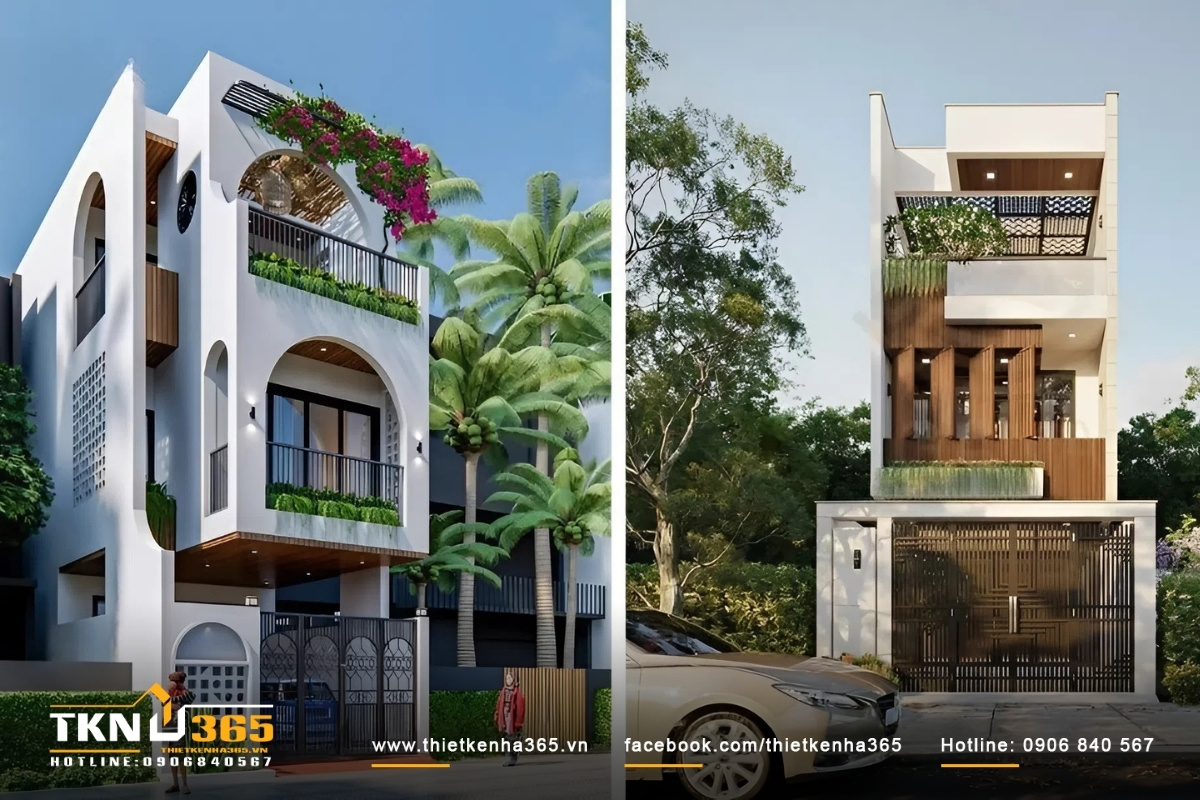 Mẫu thiết kế nhà ống đẹp và hiện đại kết cấu 3 tầng