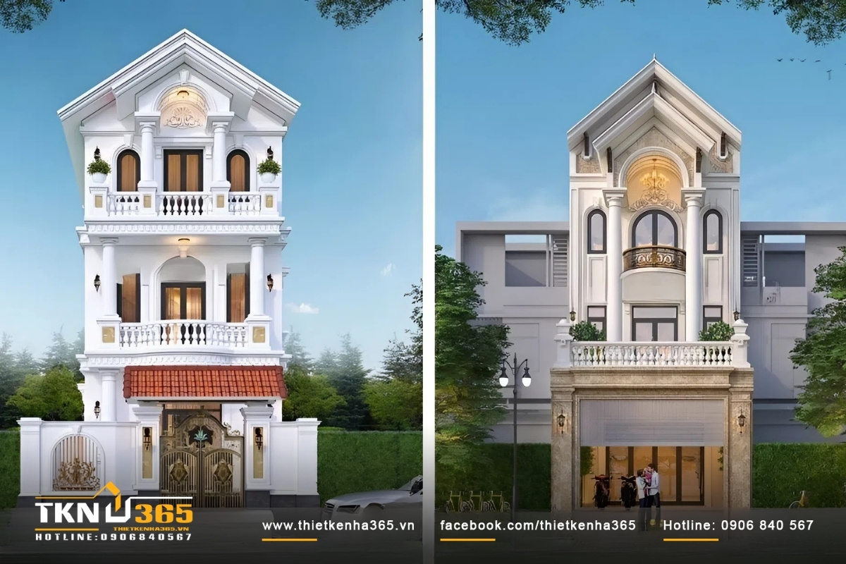 Nhà ống mặt tiền 6m phong cách cổ điển rộng rãi cho gia đình đông người