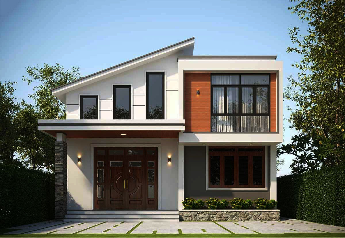 Mẫu nhà phố ngang 8m cấp 4 có gác lửng phù hợp gia đình đông người