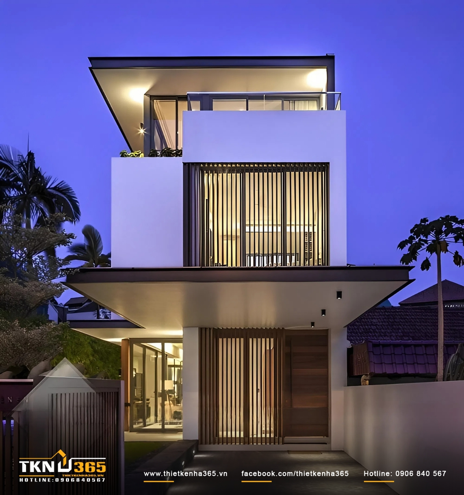 Phối cảnh mặt tiền nhà đẹp diện tích 35m2 2 tầng hiện đại phối màu độc đáo