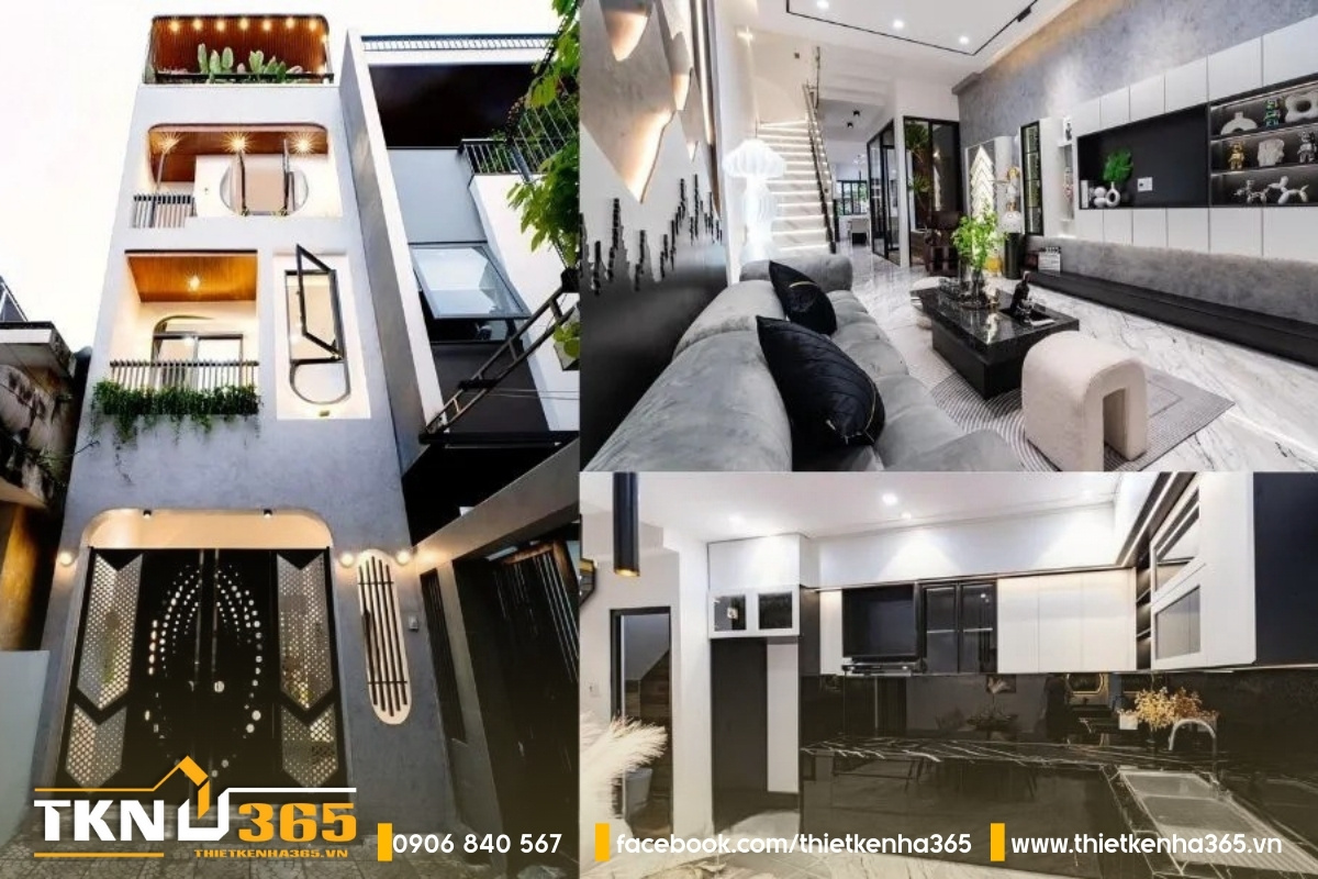 Tư vấn & gợi ý mẫu thiết kế nhà 3x20m chuẩn xu hướng 3 Thiết kế nhà 3x20m 3 tầng 1 sân thượng thoáng mát