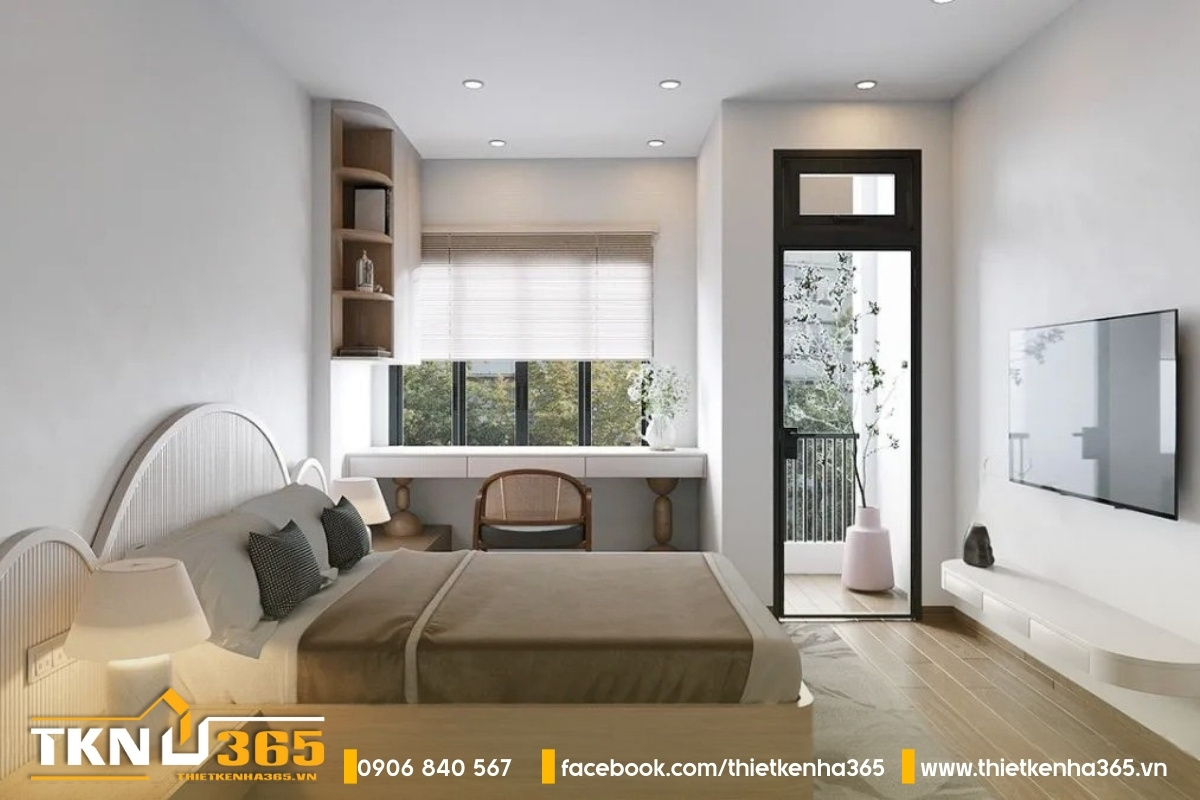 Tư vấn & gợi ý mẫu thiết kế nhà 3x20m chuẩn xu hướng 8 Nội thất phòng ngủ có thiết kế đơn giản, màu sắc trang nhã