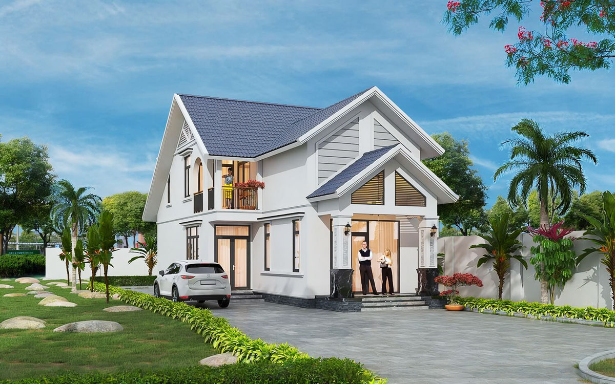 Nhà cấp 4 ngang 8m có gara đậu xe tiện lợi và hiện đại