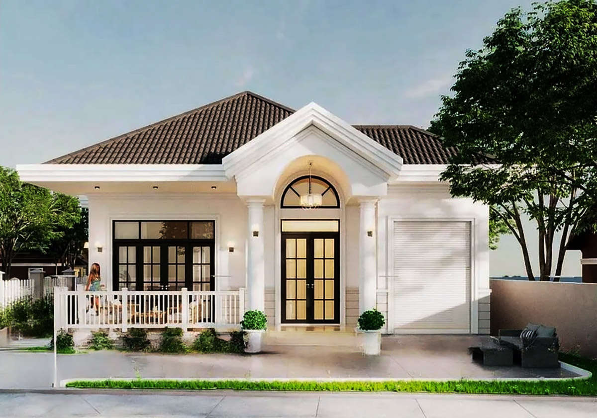 Nhà cấp 4 ngang 8m diện tích 8x15m đơn giản với thiết kế Châu Âu (ảnh sưu tầm)