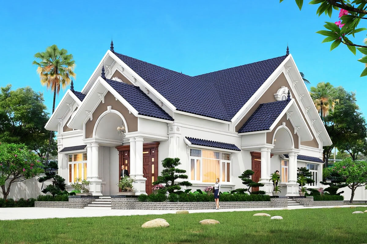 Nhà cấp 4 ngang 8m diện tích 8x20m với sân vườn rộng rãi (ảnh sưu tầm)
