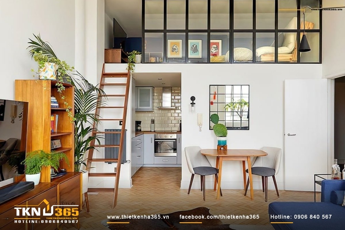 Thiết kế nhà lệch tầng kiểu tầng lửng