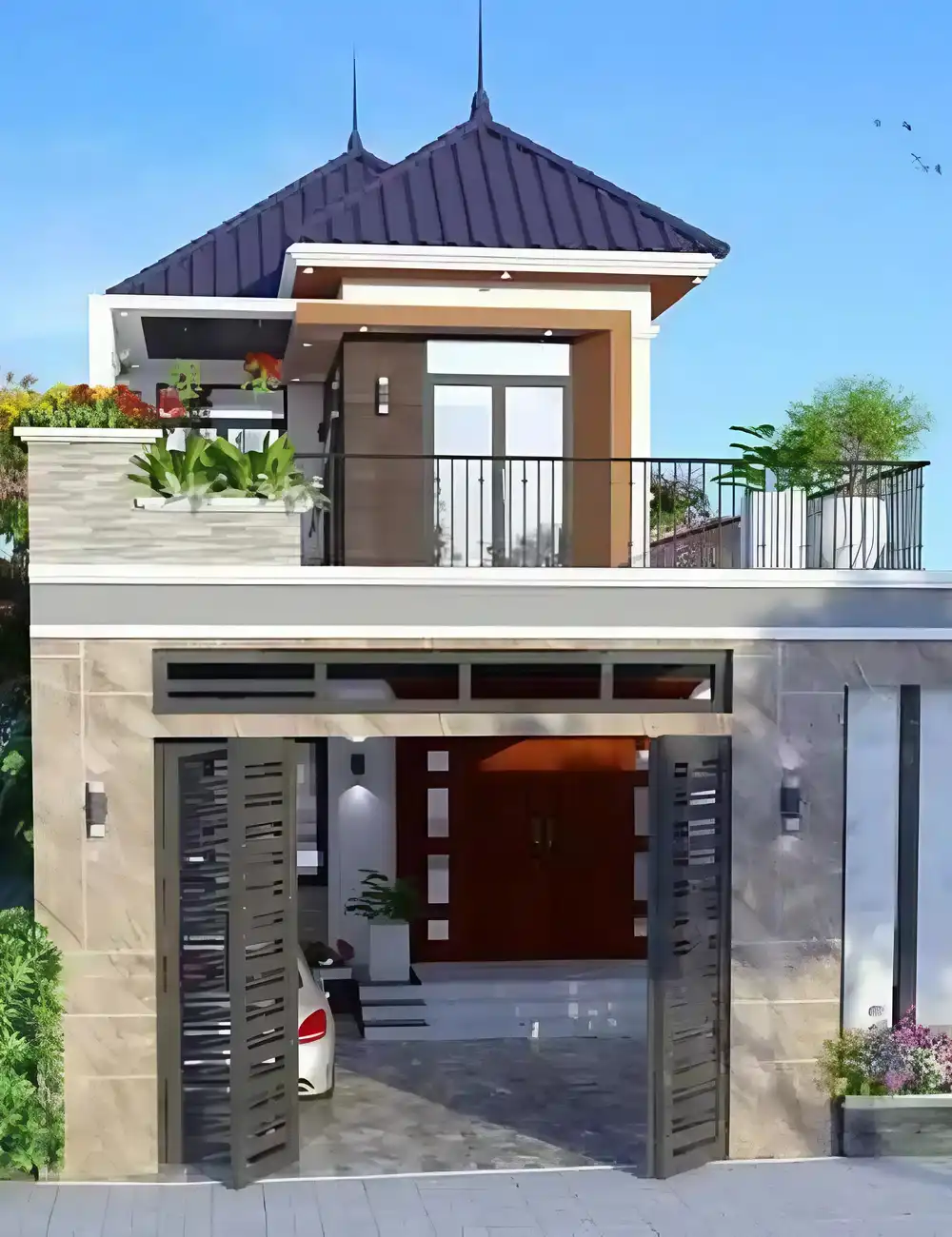 30+ Mẫu thiết kế nhà mặt tiền 6m 2 tầng HOT nhất năm 2026 8 nha-mat-tien-6m-2-tang-14