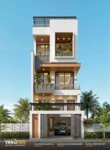 Mẫu nhà 1 trệt 2 lầu hiện đại