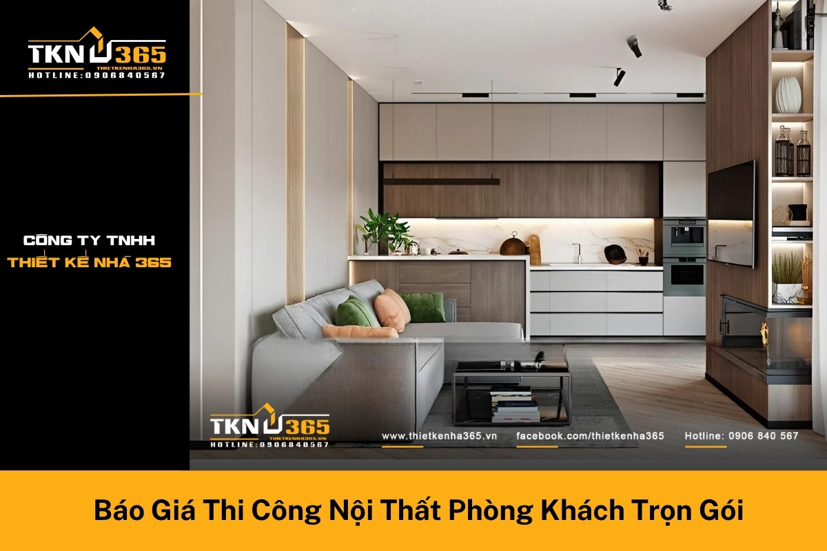 báo giá thi công nội thất phòng khách