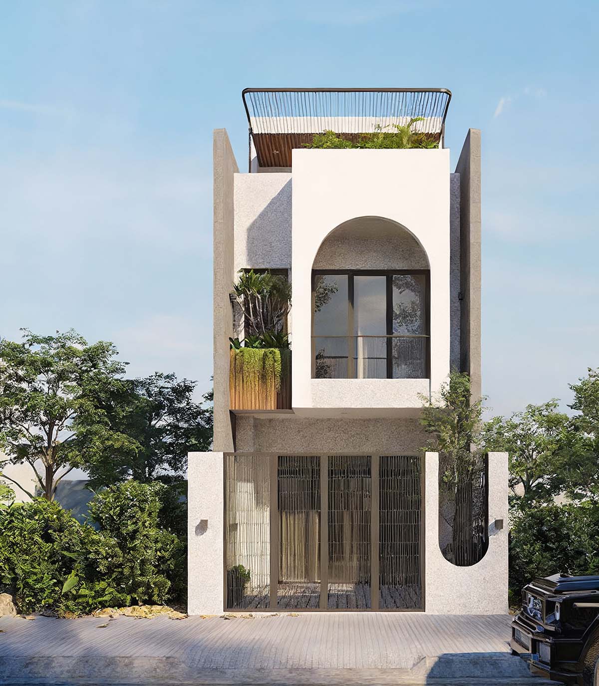 Mẫu thiết kế nhà 60m2 có 2 phòng ngủ. 