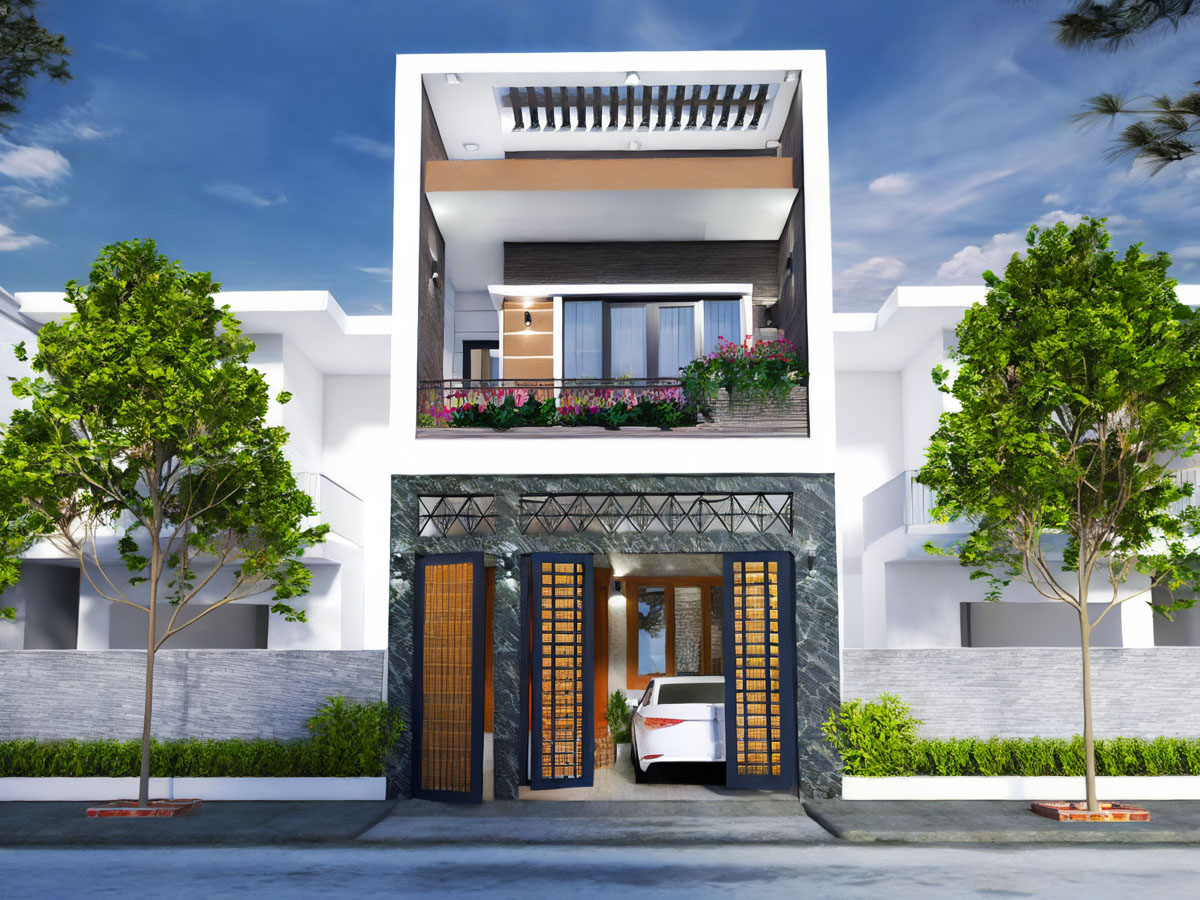 Mẫu nhà 2 tầng 60m2 1.2 tỷ. 