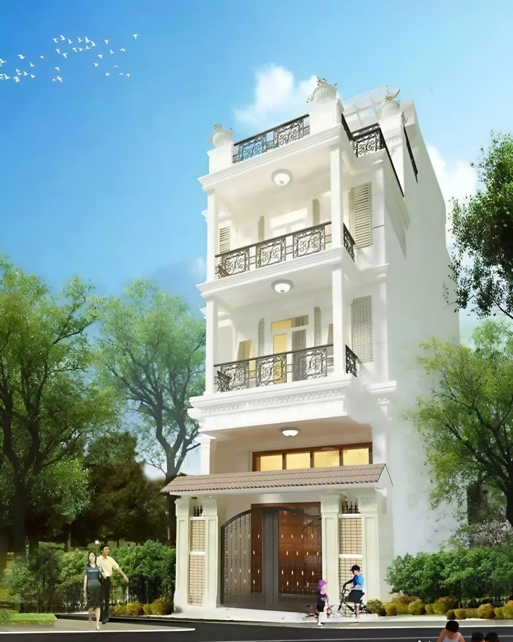 Mẫu thiết kế nhà 40m2 3 tầng 5 (Ảnh: Sưu tầm)