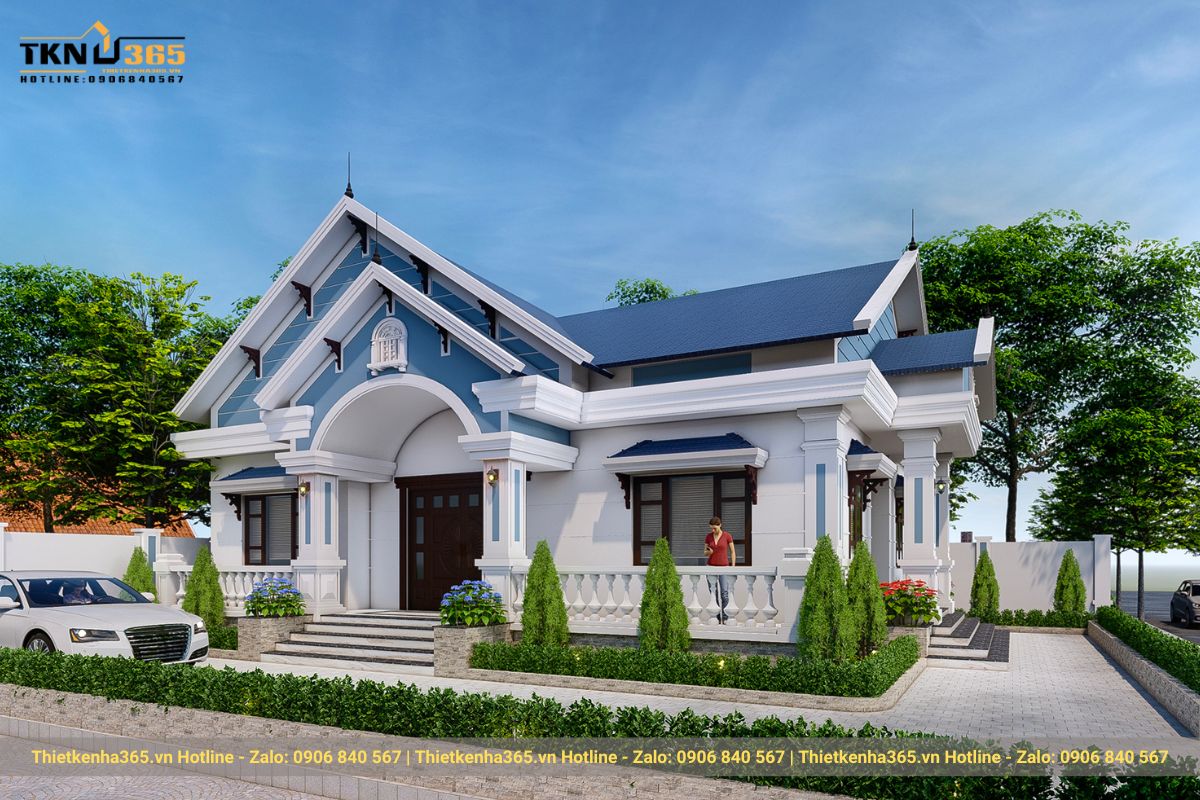 Không gian sân vườn rộng rãi thích hợp cho gia chủ có sở thích trồng cây, làm vườn