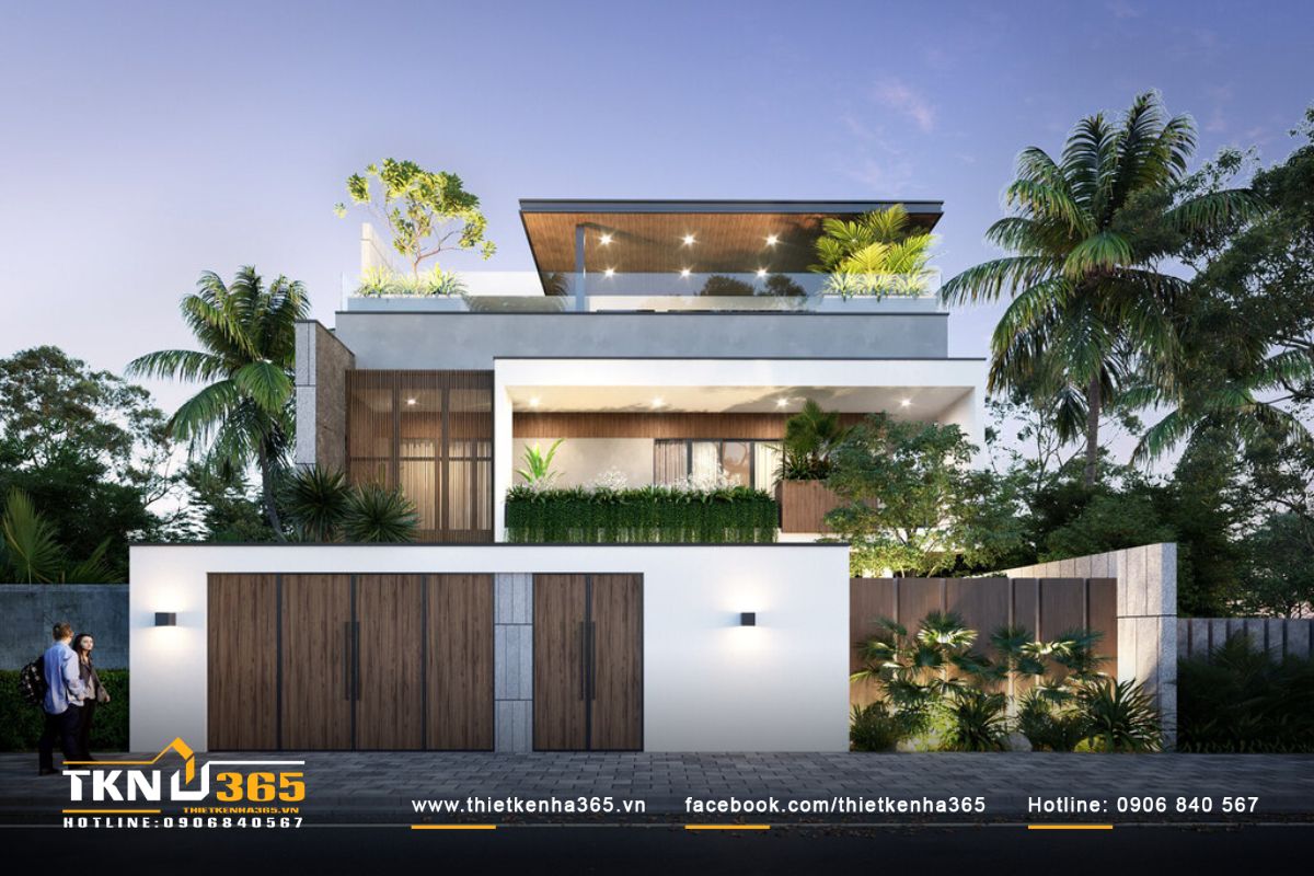 Biệt thự sân vườn 300m2 được thiết kế theo phong cách hiện đại