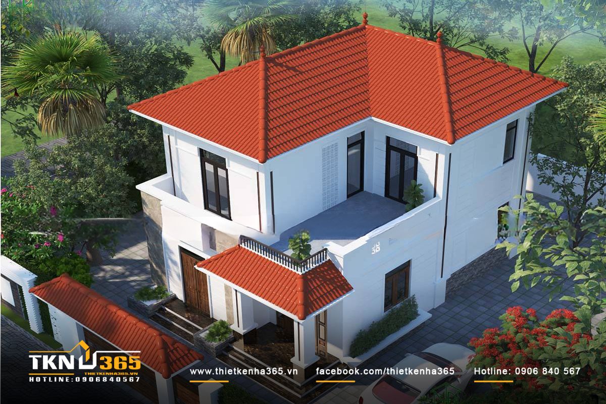 99+ thiết kế biệt thự 2 tầng mái ngói đẹp ấn tượng 2025 3 Mẫu thiết kế biệt thự mái ngói đỏ 2 tầng nổi bật