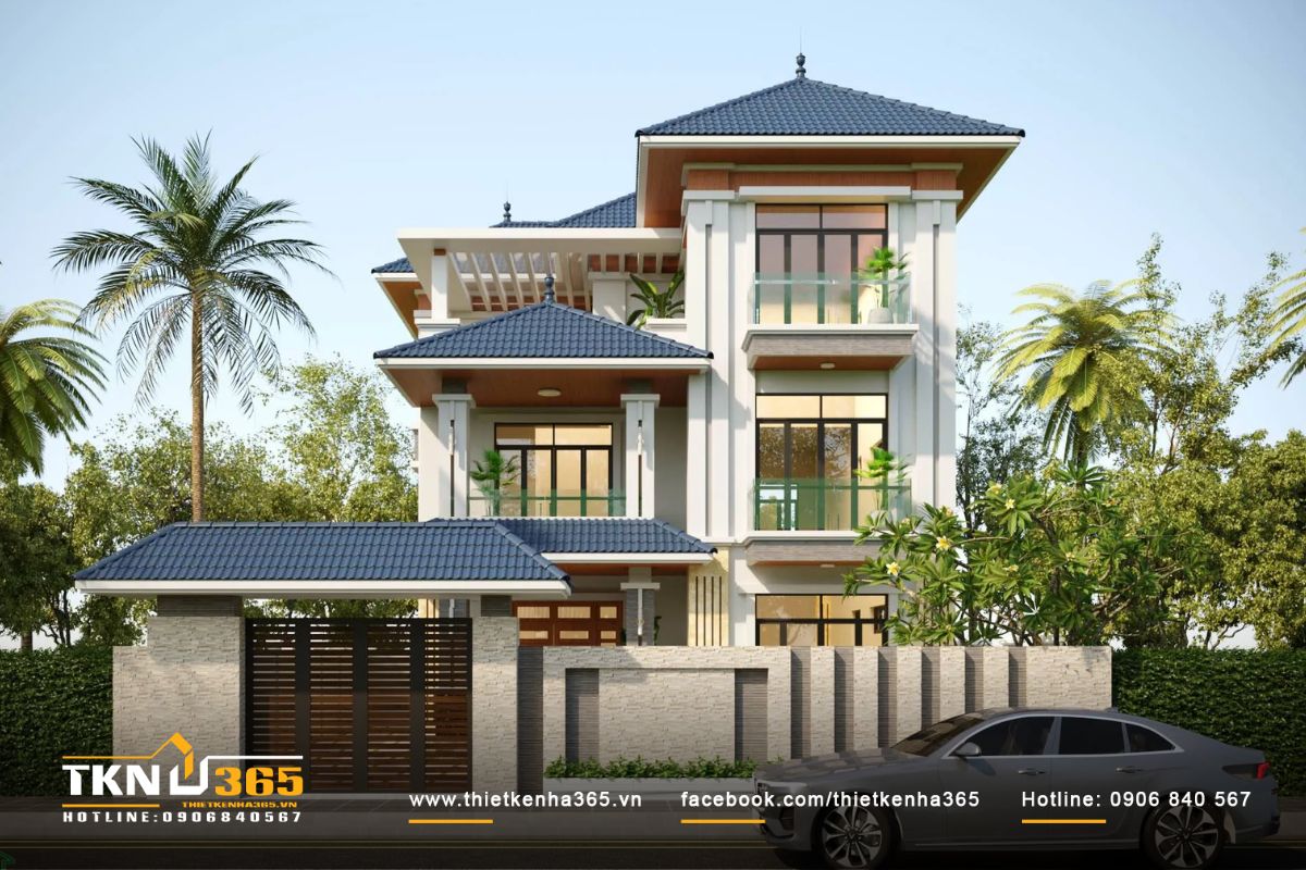 40+ mẫu thiết kế biệt thự 400m2 đẹp, siêu cuốn hút 36 Kiến trúc phóng khoáng, tươi mới của biệt thự 400m2 3 tầng