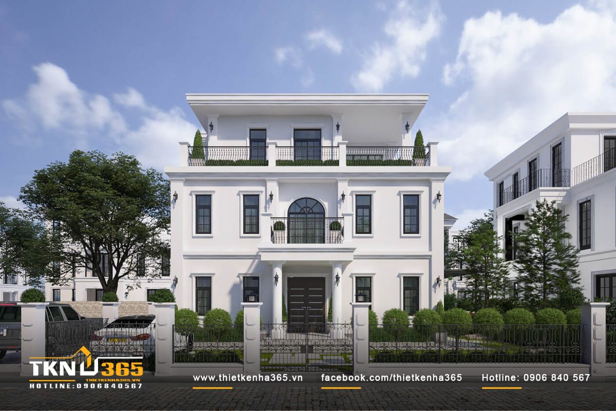 40+ mẫu thiết kế biệt thự 400m2 đẹp, siêu cuốn hút 37 Biệt thự 3 tầng bán cổ điển sang trọng, thanh lịch