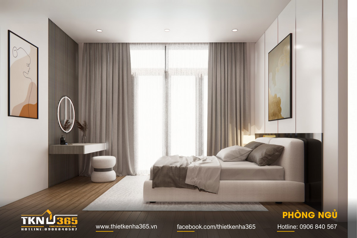 Thiết kế nội thất phòng ngủ tối giản