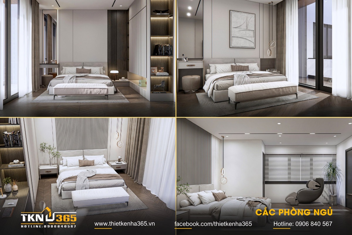 Thiết kế biệt thự hiện đại 3 tầng ở Bình Tân 12 Phòng ngủ