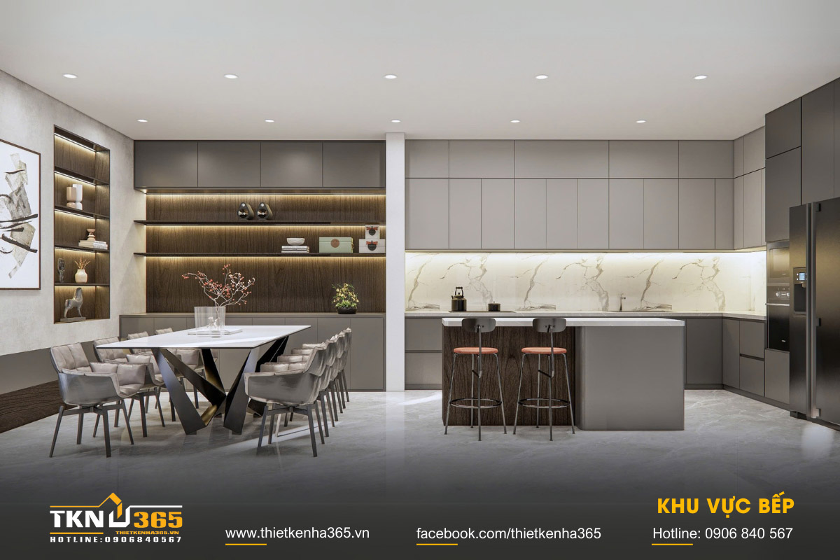 Thiết kế biệt thự hiện đại 3 tầng ở Bình Tân 11 Khu bếp